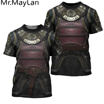 Picătură de transport maritim 3D Imprimate Cavaler Medieval Armura Barbati tricou Viking Harajuku Style Moda tricou Casual de vara Unisex tees a-3