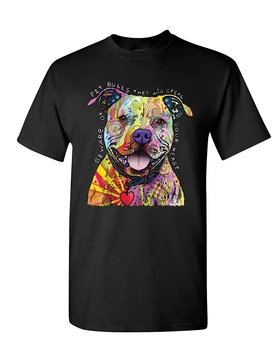 Feriți-vă de Pitbulls T-Shirt Dean Russo Colorate Iubitorii de caini de Companie Mens Tee Shirt