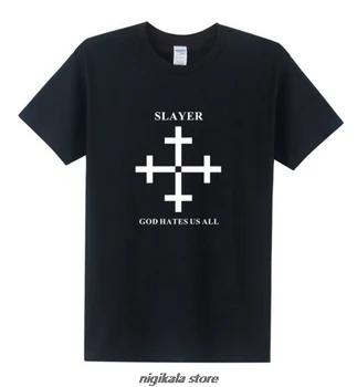2016 Moda de Vara Slayer T Camasa Barbati Dumnezeu Urăște pe Toți Oamenii Tricou Trupa de Rock cu Maneci Scurte T-shirt pentru Bărbați Topsxs 4xl5xl