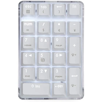 Mecanice Tastatura Numerică GATERON Maro Comutator cu Fir Gaming Tastatura Caz de Cristal Alb cu iluminare din spate de 21 de Taste Mini Tastatura Numpad