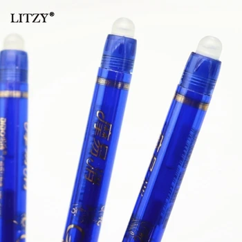 3+50Pcs/Set 0.5 mm Albastru Negru de Cerneală Pix cu Gel care poate fi ștearsă Refill Rod Erasable Pen Lavabil Mâner Școală, Scris de Papetărie Gel Ink Pen