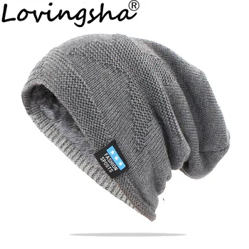 LOVINGSHA Femei Iarna Cald Pălărie Pentru Bărbați Adulți în aer liber Unisex Noi Lână Tricotate Căciuli Chelioși Casual Brand Bumbac Pălării HT140