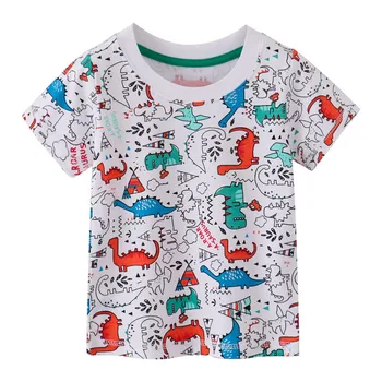 Funnygame 2020 Animale Copil tricouri Bumbac Vara Dinozauri Imprimare Copii Teuri Moda Copii Topuri