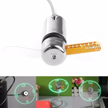 40CM Răcire Flexibil USB Alimentat LED Intermitent Timp Funcția de Afișare Ceas Fan