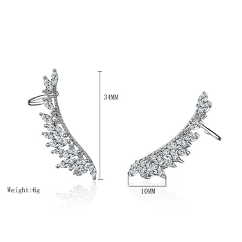 XIYANIKE Argint 925 Design Nou Aripi De Înger Stud Cercei cu Cubic Zirconia Pentru Femei Ureche Piercing Ureche Și Os Clipuri