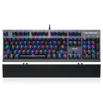 Original Motospeed CK108 Mecanice Tastatura cu Fir USB Gaming Keyboard Albastru/Negru Comutator cu RGB lumina de Fundal pentru Desktop-Laptop