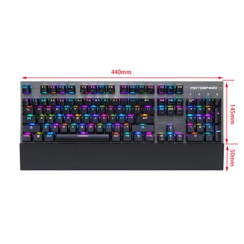 Original Motospeed CK108 Mecanice Tastatura cu Fir USB Gaming Keyboard Albastru/Negru Comutator cu RGB lumina de Fundal pentru Desktop-Laptop