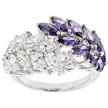 2020 Noua Moda Elegant Feminin Violet Ochi De Cal Zircon Inel Argint 925 Aripi În Formă De Epocă Inele De Nunta Pentru Femei