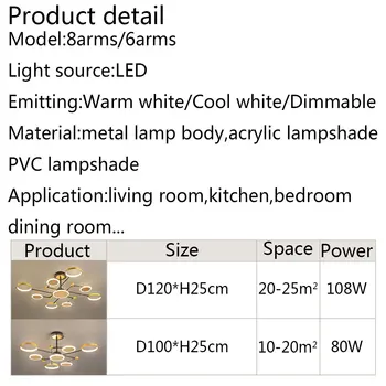 Home Lumini cu LED-uri Moderne Candelabru Pentru Camera de zi Sala de Mese Salon de Lămpi Suspendate de Tavan Candelabru Lumini de Iluminat Interior