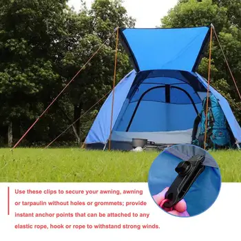 4buc/lot în aer liber, Camping, pentru Drumeții Cort Tent Baldachin Clemă de Prindere Prelata Windproof Nailon Snap Clipuri Strângeți Instrumente