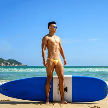 Sexy strâns de talie îngustă costume de baie noi bărbați pantaloni scurți de plajă bord jumătate-pack hip bikini înot portbagaj bărbați piscină indispensabili, costume de baie