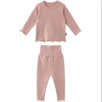 Hot Copilul de Toamnă Caldă Seturi de Pijamale de Iarna Copii Băieți Îngroșa Pijamale de Bumbac 2 BUC Seturi pentru Fete 1-6 Y Talie Mare Burta Protejarea