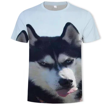 2019 Barbati de Vara Noi Personalizate T-Shirt Lup Print T Camasa Barbati Tricou 3D Noutate Animal Topuri Tricouri Barbat Maneca Scurta