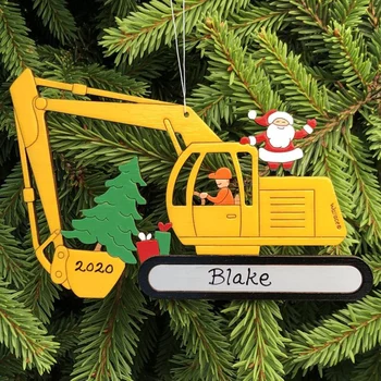 Drăguț De Crăciun Moș Crăciun Excavator Forma Pandantiv Acasă De Crăciun Decorare Copac