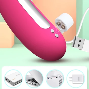 USB Penis Vibrator Bagheta Încălzită de Silicon Vibrator G-Spot Masturbator Vibratoare Ou pentru Adulti Jucarii Sexuale Pentru Femei Succionador Clitoris