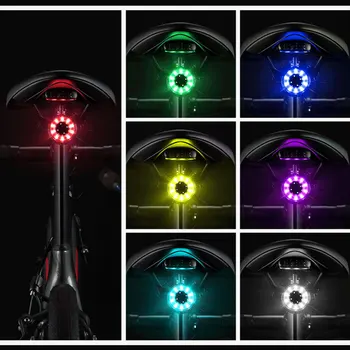 ROCKBROS Aluminiu Biciclete Lumina din Spate Colorate Reîncărcabilă de Siguranță de Avertizare Lampa spate rezistent la apa MTB Biciclete Rutier Lumină Accesorii