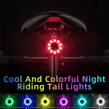 ROCKBROS Aluminiu Biciclete Lumina din Spate Colorate Reîncărcabilă de Siguranță de Avertizare Lampa spate rezistent la apa MTB Biciclete Rutier Lumină Accesorii