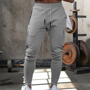Mens Jogger Trening Om Săli de sport Antrenament de Fitness Pantaloni de Bumbac de sex Masculin de Moda Casual Pantaloni Skinny cu Fermoar design Pantaloni
