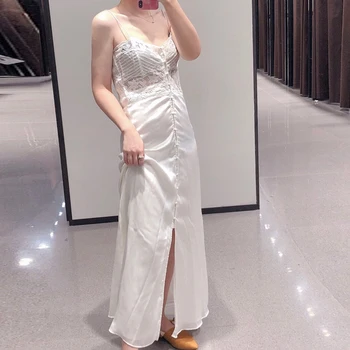 Bella philosohy femei 2019 vara alb elegant talie mare doamnelor rochie de curea spaghete rochii casual femei dantelă rochie a-Line