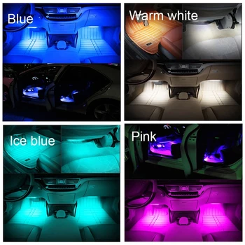 4 Buc 9SMD 5050 LED Auto Interior Atmosfera Lampa de Lumina Benzi Picior Lampa Decorativa Cale de Lumină Accesorii Auto