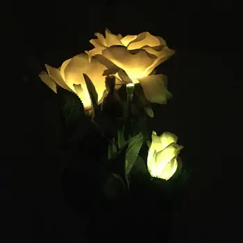 În aer liber, Alimentate Solar cu 3 LED rezistent la apa de Flori de Trandafir Miza Lampa de Gradina Curte Gazon Calea