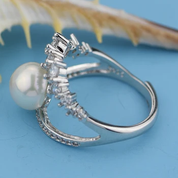 YIKALAISI 925 sterling bijuterii argint bijuterii Perla Moda naturale 8-9 mm de apă Dulce pearl inele de nunta
