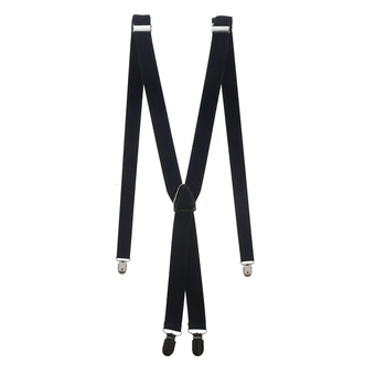 Solid de Culoare Unisex pentru Adulti Bretele Barbati 2,5 cm Lățime Elastic Reglabil 4 Clipuri X Spate Femei Pantaloni Bretele