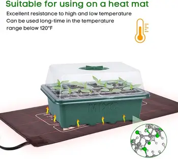 Semințe Starter Tăvi Răsad Tava (12 Celule / Tava) Umiditate Reglabil Plant Starter Crească Kit Mini cu efect de Seră Cu Cupola de Bază