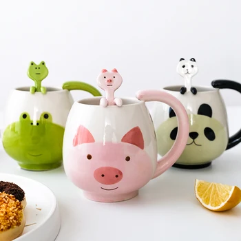 Copii Drăguț Mic Dejun Cani Urs Panda Broasca În Formă De Cupe Ceramice De Cafea Cesti De Apa Biroul De Cana De Suc De Bucătărie Drinkware Suvenir