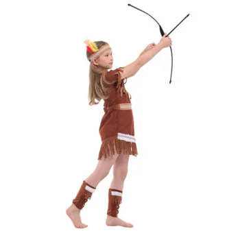 Halloween Femei Indian Princess Costume Pentru Adulti Copii Fete Pocahontas Huntress Costum Petrecere De Crăciun Mardi Gras Rochie Fancy