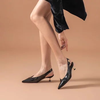 BeauToday Pompe De Femei Piele Sandale De Curea Cataramă A Subliniat Toe Tocuri Medii De Moda Doamnelor Pantofi De Vara Handmade 31077