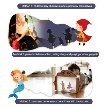 Copiii Shadow Puppets Învățământ Silueta Joc Interesant Umbra Imagine de Interacțiune Părinte-copil Cunoaștere Board Games