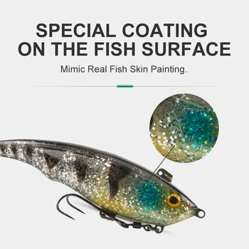 Regatul de Pescuit Moale Atrage 170mm 55g Bună Calitate Silicon Artificiale Scufundarea T-Coada Swimbait Wobbler Material ABS Momeli pentru Pescuit