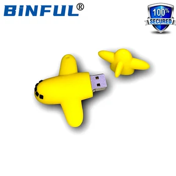 BINFUL USB 3.0 Rapid galben aeronave Civile usb flash drive Desene animate 16GB 32GB 64G 128G 256G pen drive usb memory stick u disc Cadou