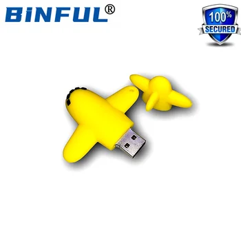 BINFUL USB 3.0 Rapid galben aeronave Civile usb flash drive Desene animate 16GB 32GB 64G 128G 256G pen drive usb memory stick u disc Cadou