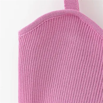 Sexy Solid Tricotate Bretele Rezervor Topuri Pentru Femei De Vară De Bază Crop Top De Moda Streetwear 2020 Fete Cool Trunchiate Teuri Camis