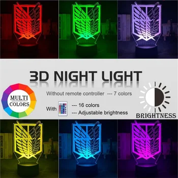 Iluzia 3D Led Lumina de Noapte Wings of Liberty 16 Schimbarea Culorii Veioza pentru Camera pentru Copii Decor de Masă Lampă de Atac pe Titan Cadou