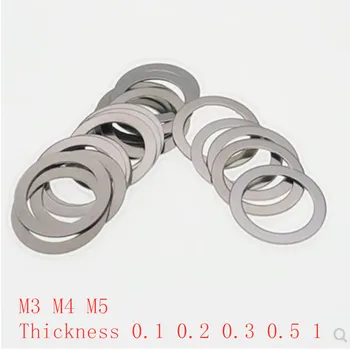 500pcs din oțel Inoxidabil Șaibă plată Ultrathin garnitura Ultra-subțire shim M3 M4 M5 Grosime 0.1 0.2 0.3 0.5 1 mm