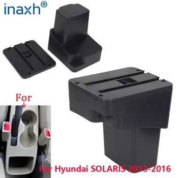 Pentru Hyundai SOLARIS Cotiera 2013 2016 Masina Cotiera cutie de Aducere piese cutie de Depozitare accesorii auto Interior cu LED-uri USB