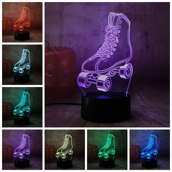 7 Schimbare de Culoare Usb Led 3D Modelare Patine Lampă de Masă Dormitor Atmosfere Lumina de Noapte Noptiera Decor Somn Copil Corpuri de iluminat