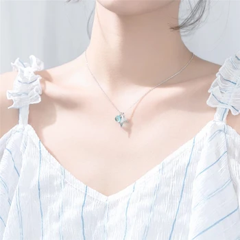 Coreeană Sirena Spuma Clavicula Lanț Scurt Argint 925 Temperament, Personalitate de Moda de sex Feminin de Bijuterii Colier SNE001