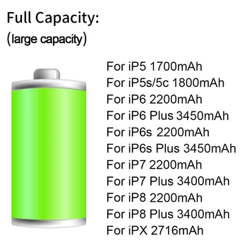 De mare Capacitate Baterie de Litiu Pentru Apple iPhone 6G 6S 6Plus 6S Plus 7G 7Plus 8G 8Plus Înlocuire Bateria