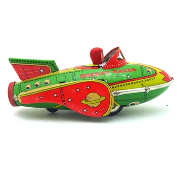 Vintage Ceas de Vânt de Până Rachete Racer jucării Fotografie Copii Copii Adulți Rachete Tin Jucării Clasice Jucărie Cadou de Crăciun
