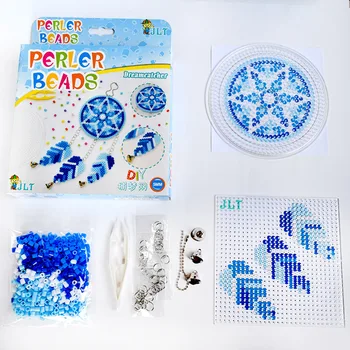 Dream Catcher Albastru Kit DIY Margele Fuse 5mm Margele Hama Cu Template-uri de Accesorii Pentru Copii, Jucarii Educative Puzzle Box