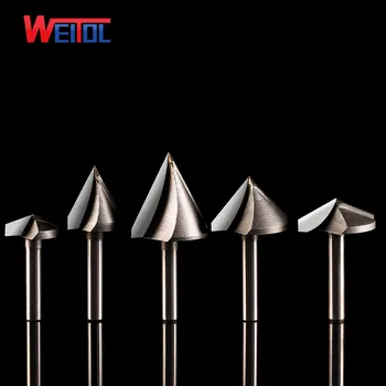 Weito 5A CNC 60 90 120 150 Grade 3D V-Tip de Tăiere 3D V Biți Unelte de Gravare, Pentru Masina de Gravat 2 fluiere unelte pentru prelucrarea lemnului