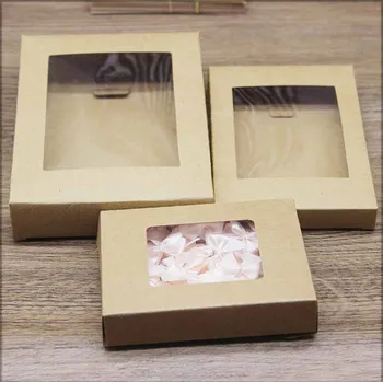 De vânzare la cald nou 20buc DIY cutie de cadou cu fereastra de Epocă kraft cutie de bomboane tort de Ambalare Pentru Nunta petrecere acasă cu provizii de ambalare cutie