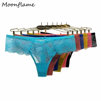Moonflame 5 Buc/Lot 2021 Vânzare Fierbinte Lenjerie Sexy Femei Dantelă Transparentă din Bumbac Chilotei Tanga M L XL 87403