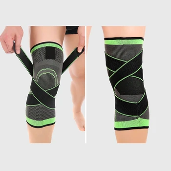3D țesut de presurizare bretele genunchi drumeții, ciclism Suport pentru genunchi Protector Genunchi pad M
