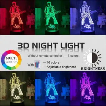 Plin de culoare Led Lumina de Noapte Johnny Hallyday Gita Figura Veioza pentru Fanii Clubului de Decorare Camera de Iluminat Usb Baterie Lampă de Masă