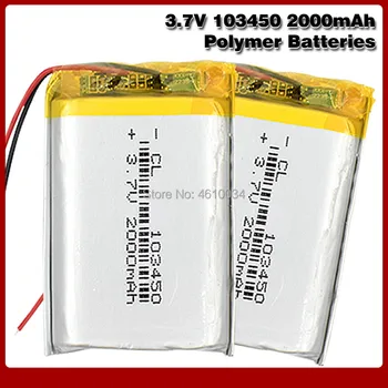 103450 3.7 V 2000MAH lipo litiu polimer baterie reîncărcabilă pentru MP3 navigator GPS DVD recorder cască e-book foto
